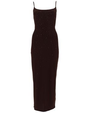MC2 Saint Barth Form-Fitting Midi Dress With Spaghetti Straps - Purple