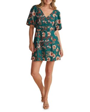 MINKPINK Olivia Belted Mini Dress - Green