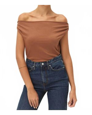 Elodie Bruno Isabeau Draped Knit Top - Blue