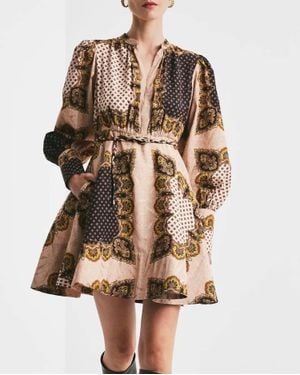 byTiMo Jacquard Mini Dress - Brown