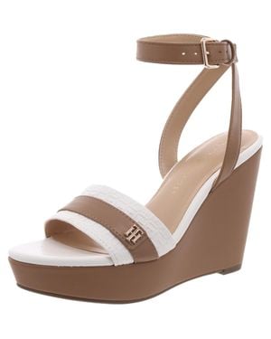 Tommy Hilfiger Maroe Faux Leather Ankle Strap Platform Sandals - Brown