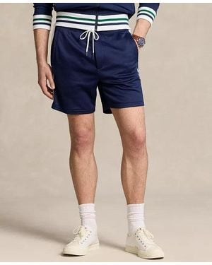 Polo Ralph Lauren Shorts Fleece Drawstring Waist Athletic Mac168 - Blue