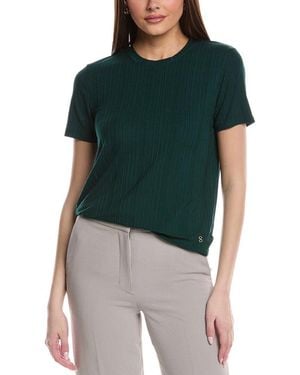 St. John Sleek Rib Jersey Knit Top - Green