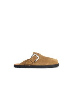 Maison Margiela 'Tabi' Suede Slippers - White