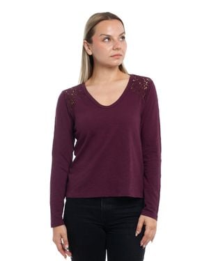 Wilt V-Neck Long Sleeve Mixed Media - Purple