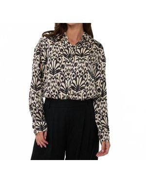 EsQualo Blyra Oversized City Sign Blouse - Black