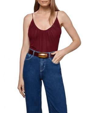 L'Agence Gelina Ruched Bodysuit - Blue