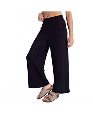 Rae Mode Viscose Modal Cropped Wide Leg Pants - Blue