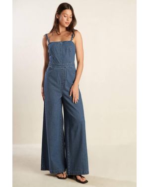 TRUEDAMES Clean Girl Denim Jumpsuit - Blue