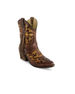 Forastero Real Leather Pointed Toe Cowgirl Boots 90991 - Brown