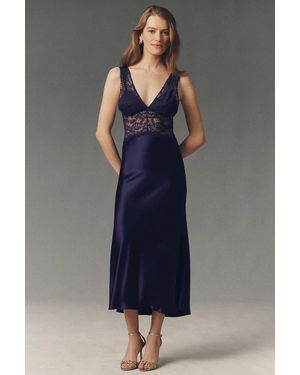Mare Mare Quinn Lace Maxi Slip Dress - Blue