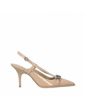 Pinko Leather Pointed Pumps - Natural