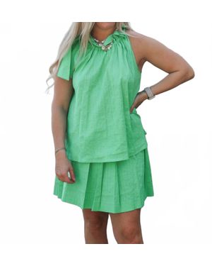 Adrienne Vacay Countdown Bridget Ruffle Tank - Green