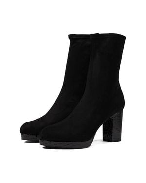Donald J Pliner Zari Boot Almond Toe Block Heel Bootie Jobb519 - Black