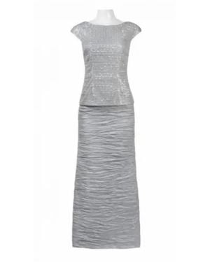 Alex Evenings Long Embroidered Wedding Dress - White