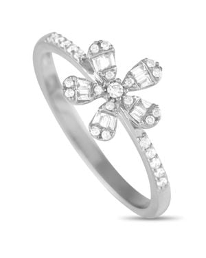 Non-Branded Lb Exclusive 14K 0.20Ct Diamond Flower Ring Rn32405-W - Metallic