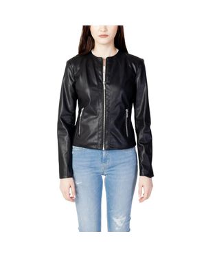 ARMANI EXCHANGE Polyester Leather Jacket - Black