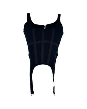 Dion Lee Rib Combat Corset Top - Black
