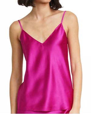 SABLYN Gloria V-Neck Silk Camisole - Purple