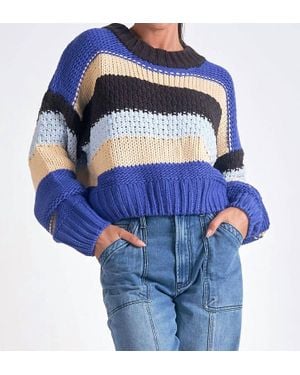 Elan Chunky Stripe Sweater - Blue