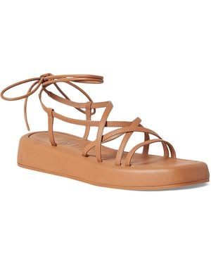 Loeffler Randall Beau-N Leather Strappy Lace-Up - Brown