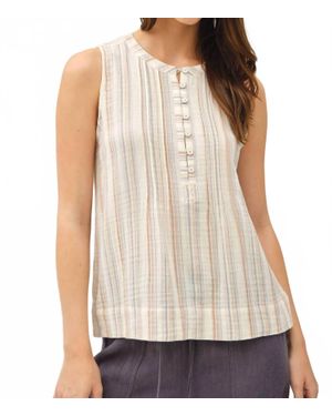 Be Cool Britta Stripe Top - White