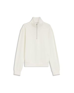 BOSS Zipper Neck Sweatshirt - White