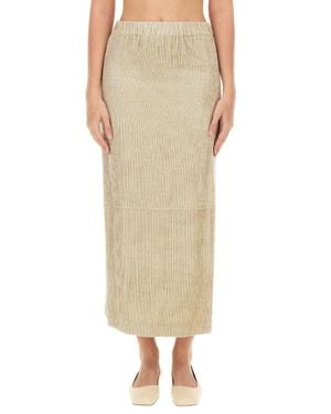 Alysi Velvet Skirt - Natural