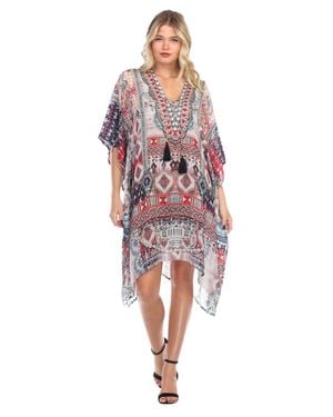La Moda Clothing Elsa Short Kaftan - Red