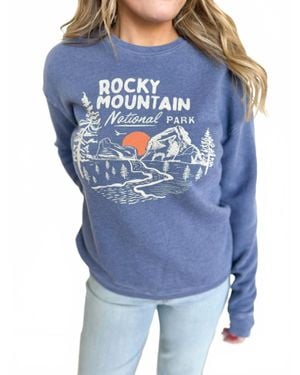 Oat Collective Lillie Rocky Mountain Crewneck - Blue