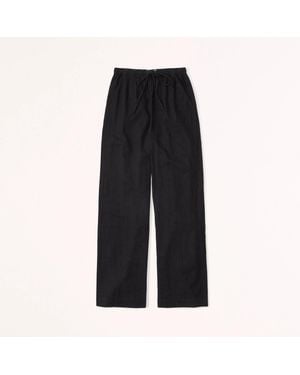 Abercrombie & Fitch Pants Wide Leg Drawstring Waist Kfc230 - Black