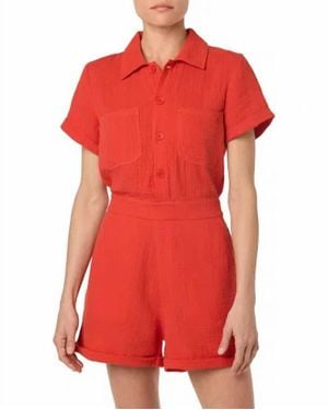 Joe's Jeans Gauze Shorts Romper - Red