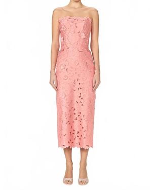 Costarellos Astelle Floral Cut Strapless Dress - Pink