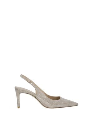 Stuart Weitzman Stuart Power Lurex Slingback Pumps - White
