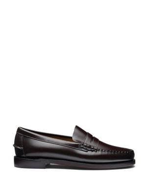 Sebago Classic Dan Polished Leather Penny Strap Loafers - Black
