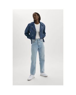 Lamarque Dylan 80's Leather Biker Jacket - Blue