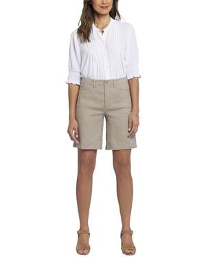 NYDJ Bermuda Saddlewood Linen-Blend Short - Natural