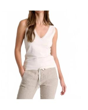 Shan Elisabeth V-Neck Tank - White