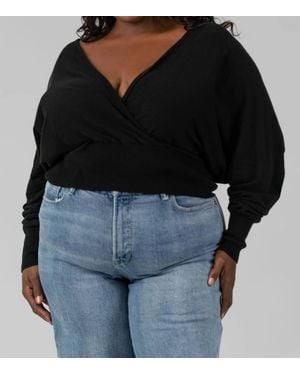 Bitte Kai Rand Mullein Cotton Wrap Sweater - Black