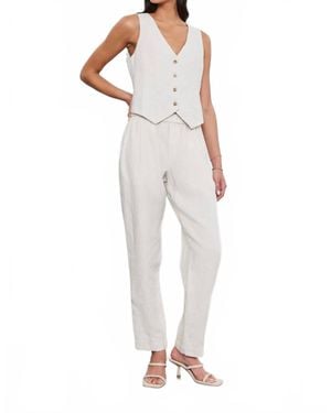 Velvet By Graham & Spencer Jessie Heavy Linen Pant - White