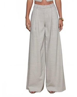 L'Agence Allanah Pinstriped Trouser - Gray