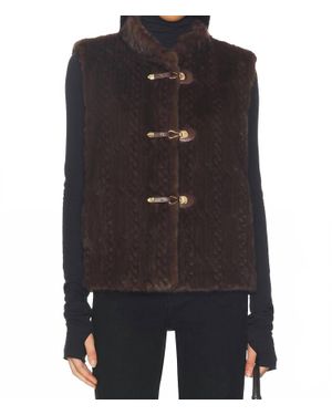 Heartloom Nancy Faux Fur Vest - Black