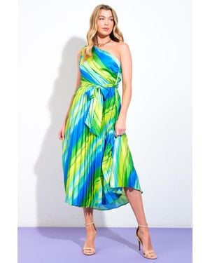 TRUEDAMES Exuberant Elegance Woven Midi Dress - Blue