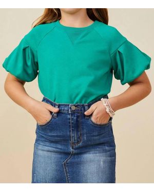 Hayden LA Girls Puff Sleeve Top - Blue