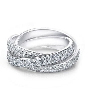 Pompeii3 2 3/4Ct Rolling Ring Diamond Pave Eternity 14K Size Selectable - Metallic