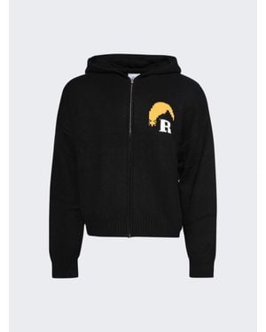 Rhude Moonlight Knit Zip-Up Hoodie - Black