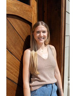 GRADE & GATHER Sunset Vibes Summer Sweater - Brown