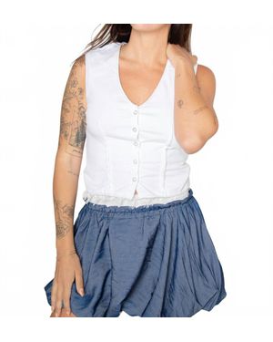 Prairie Underground Rumours Sleeveless V-Neck Top - Blue
