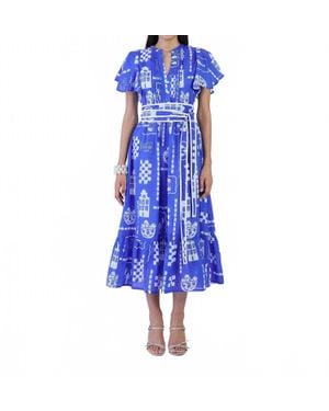 Beyond By Vera Leni Midi Dress - Blue