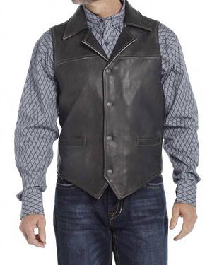 Cripple Creek Lamb Leather Vest - Gray